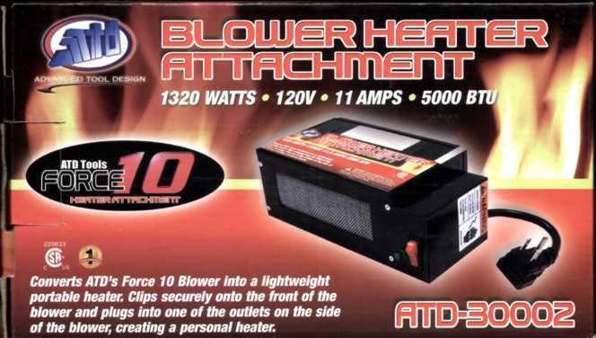 Advanced tool design atd 30002 blower heater attachment/1320 watts/120v/11 amps