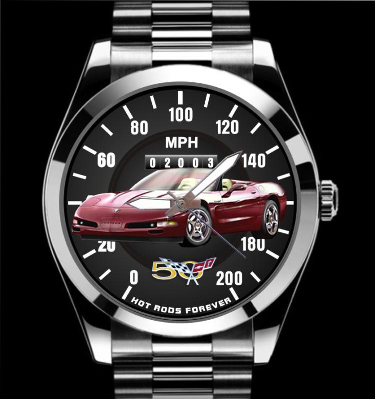 2003 vette 50th anniversary special edition convertible speedometer chrome watch