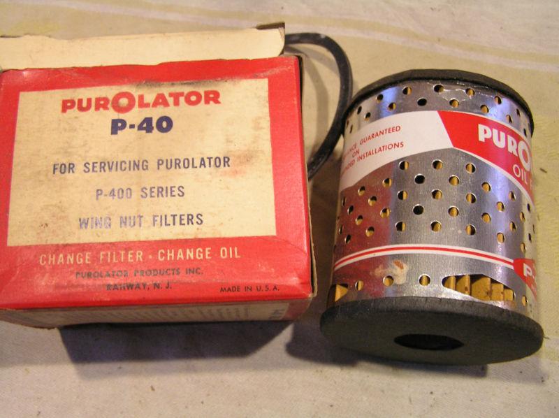 Nos 1949-50-51-52-53 chrysler purolator p-40 400 series wing nut oil filter