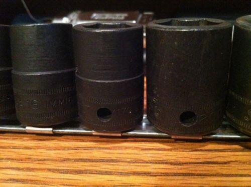 Snap-on 1/2 Impact Socket Set 14-24 9 Peice Set Great Condition Snap On 6 Pt, US $90.00, image 5