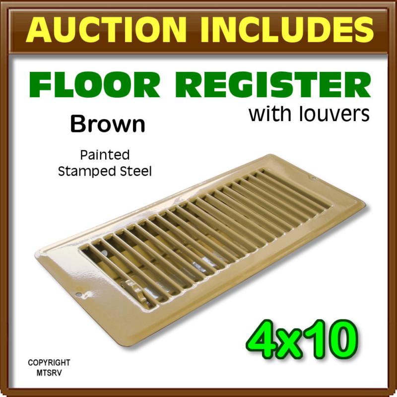 Floor register 4x10 - brown metal - rv mobile home