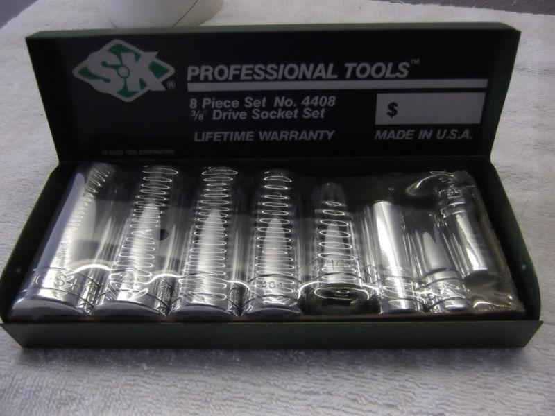 S & k 3/8 drive deep well sae socket set 3/8 to 13/16 nos in packaging