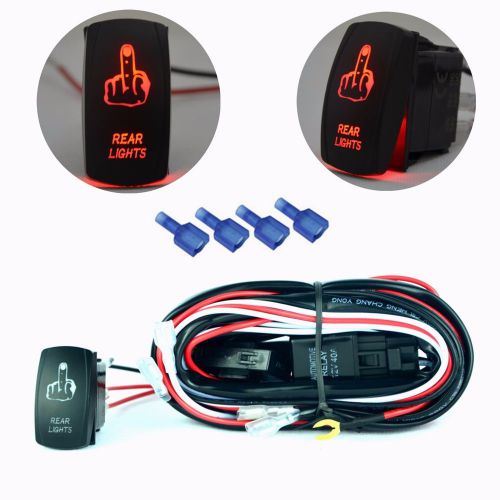 Buy 40A Relay Fuse Wiring Harness Kits red rear lights middle finger