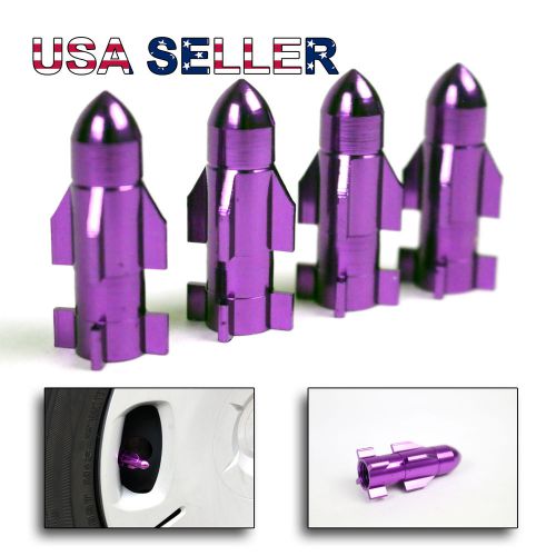 Buy 36MM ROCKET! 4X USA ANODIZED PURPLE ALUMINUM METAL TIRE VALVE STEM