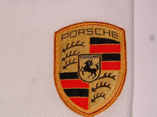 Porsche design driver's selection crested white polo shirt usa size s nibwt