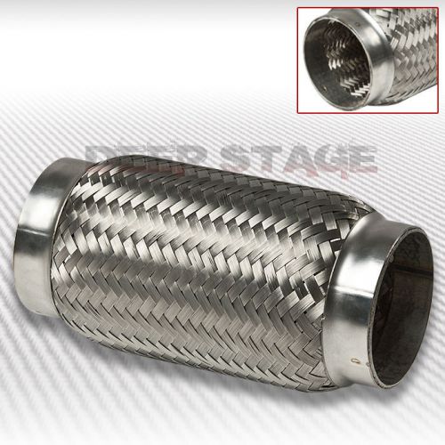 3.0"x 8"stainless steel double braid 6.25'flex pipe exhaust manifold connector