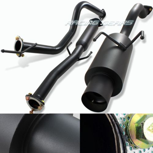 For 92-00 honda civic 4&#034; tip t304 black stainless steel catback exhaust system