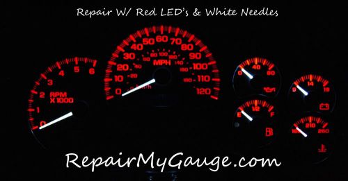 Gm serria silverado speedometer instrument gauge repair w/ red leds, white point