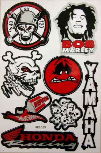 Vc*37 buy 2 get 1 free sticker skull bike helmet motorcycle new decal bob marley