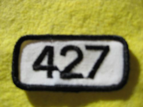 Vintage ford 427 engine black white uniform patch 2 1/2&#034;x1 1/4&#034;