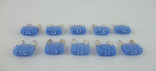Lot of 10 genuine 15a littelfuse mini blade type automotive fuse 15 amp, 297 ato