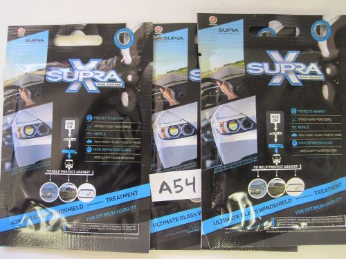 (3) supra-x windshield treatment towelettes protection cleanser water repellent
