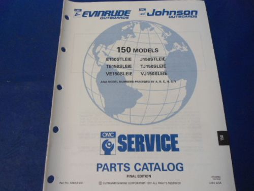 1991 omc evinrude/johnson parts catalog, e150stleie, 150 models