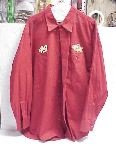 X-large red three rivers pit crew uniform/shirt &#034;petro express racing&#034; ju5