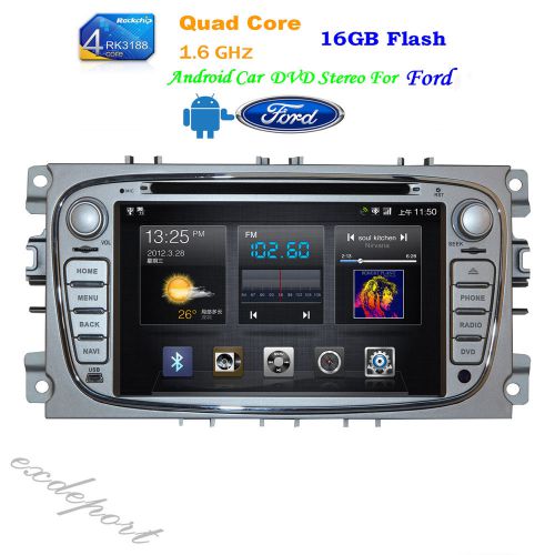 Android 4.4 os 4core 7" car dvd player gps cd stereo ipod for ford focus mondeo