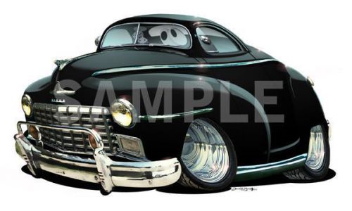 1948 dodge business coupe cartoon t-shirt  #6866 vintage antique auto art