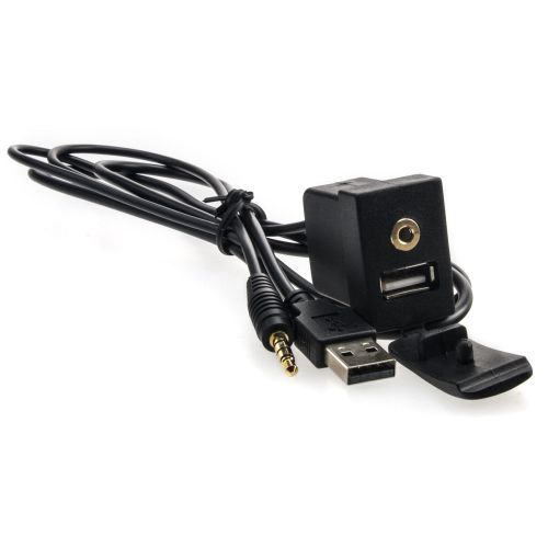 Buy USB, 3.5 mm jack chassis connector adapter cable AUX IN car extension in Dresden, Germany