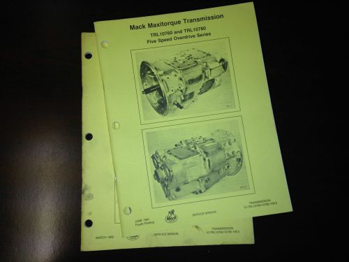 Mack maxitorque transmission service manual trl10760, trl10780 june 1991