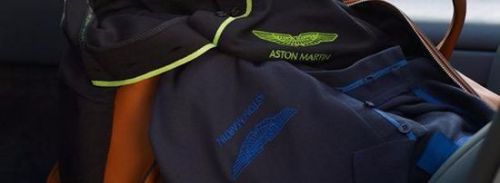Aston martin womens ladies polo shirt - navy blue w/ blue detail - short sleeve