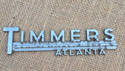 Vintage timmers atlanta auto dealer metal chrome car insignia decal