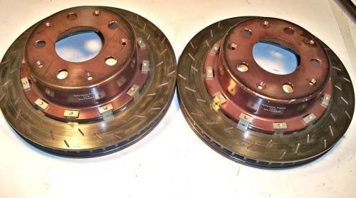 Pfc rear brake rotors &amp; hats 1 1/4" thick 12 tab style nice  arca nascar