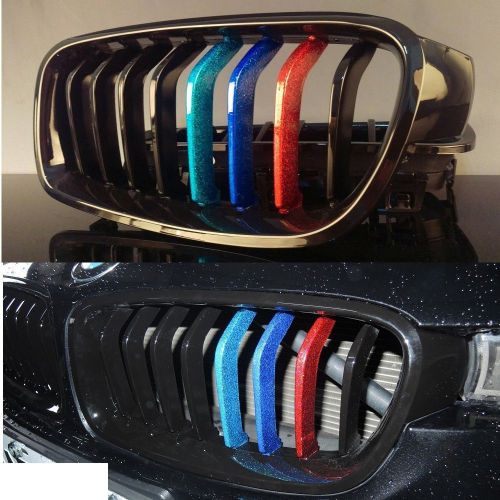 Glitter gloss black metal style for bmw f30 f31 kidney grille grill m color