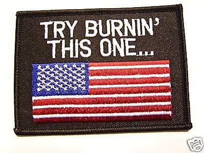 #0505 motorcycle vest patch try burnin' this one.....