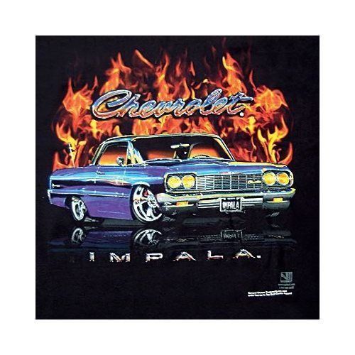 Ghh t-shirt short sleeve cotton chevrolet impala black men&#039;s x-lg each