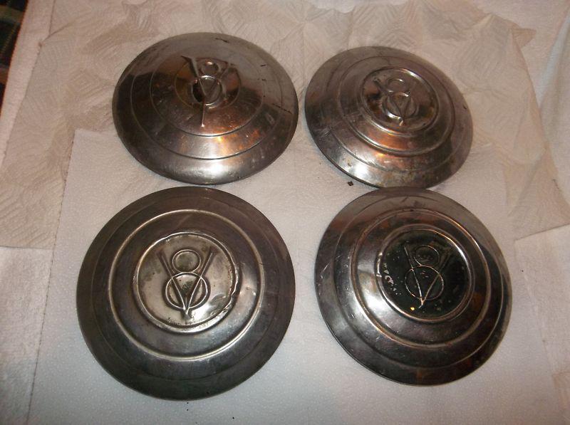 Four 1930 s ford v8 antique hubcaps no reserve