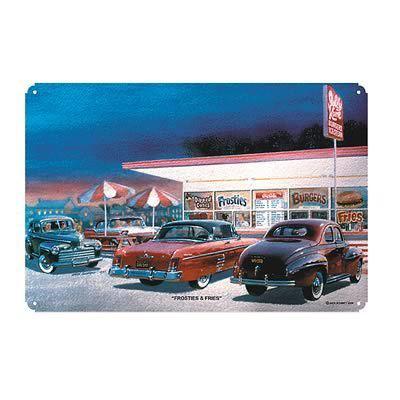 Ghh metal sign frosties and fries rectangle 17" width 11" height each