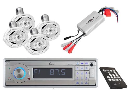 Aqcd60bts marine detachable cd/mp3/usb stereo+ wake board speakers+mp3 amplifier