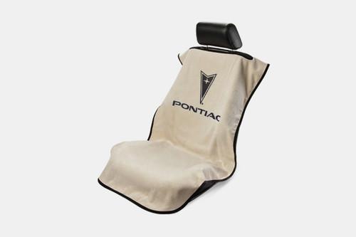 Custom colored towel seat cover w pontiac logo emblem cotton washable protector