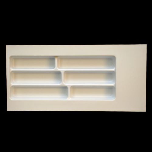 Larson w1021f white 21 1/4 x 10 1/8 in plastic boat flatware  drawer organizer