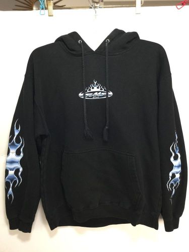 Fmf mx hoodie mens s black pullover hooded sweatshirt so cal flames on arms moto