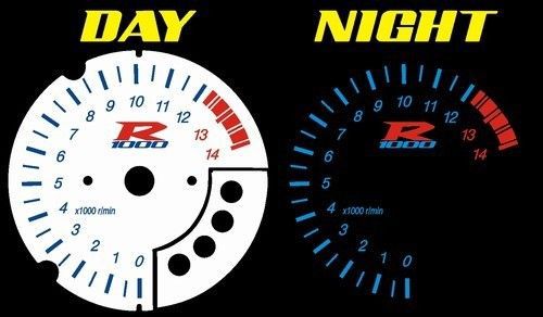 Suzuki gsxr 1000 2003 2004 white face glow gauge 03 04 mph kmh gixxer custom