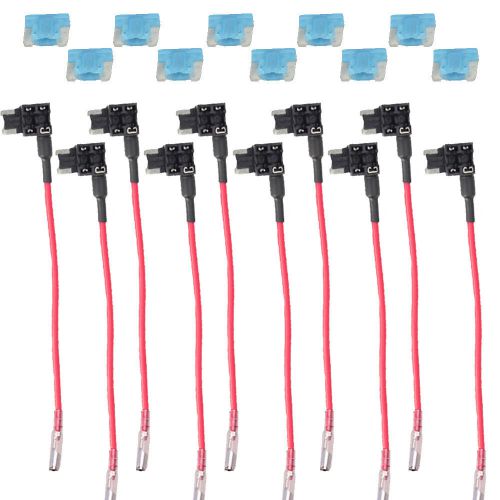 10pcs acn add-a-circuit low profile blade style fuse holder + 15a fuse at