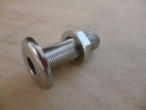 Through hull fitting  3/8&#034;bsp threaded  .316 stainless steel  polished face .