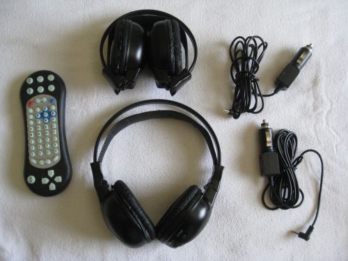 Xtrons dvd entertainment headphones (2) &amp; remote control &amp; charging cables