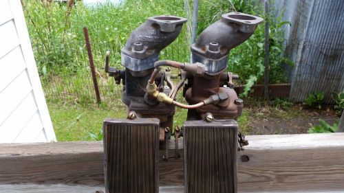 Pair of zenith brass carburetors with spark arrestors