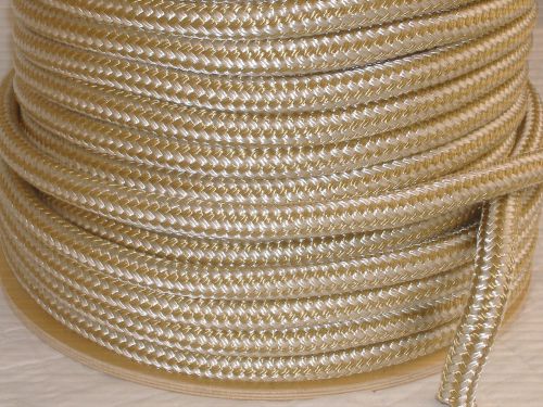 Nylon 3/4"x300' gold/white double braid rope anchor mooring dock lines