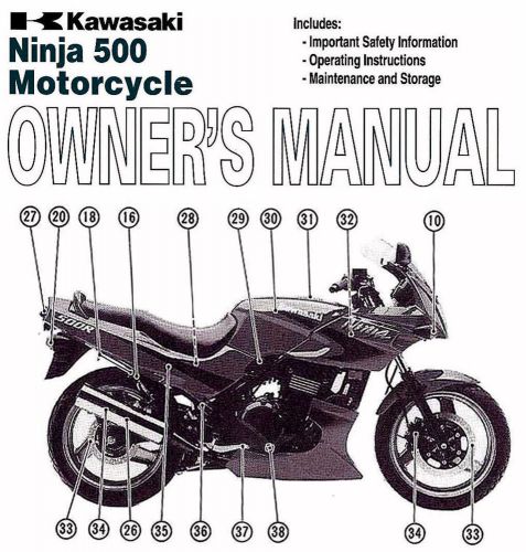 2008 kawasaki ninja 500 motorcycle owners manual -ninja 500 ex500d-kawasaki