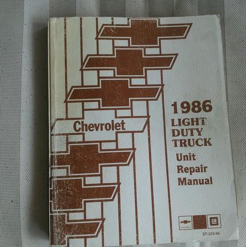 1986 chevrolet light duty truck unit repair manual