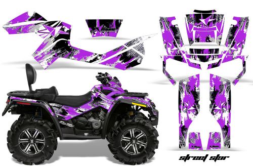 Can-am outlander max atv graphic kit 500/800 amr decals sticker star purple