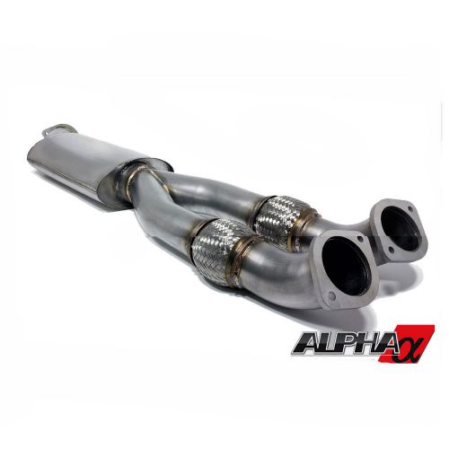 Ams alpha 90mm race midpipe / y-pipe w/ muffler 76mm exit for 2009+ nissan gt-r