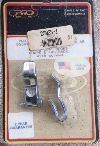 1964-1966 ford mustang - chrome coat hooks (pair) - also falcon, fairlane, etc!!