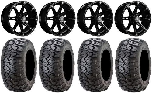 Madjax element black golf wheels 12&#034; (3+3) 23x10-12 ultracross tires yamaha