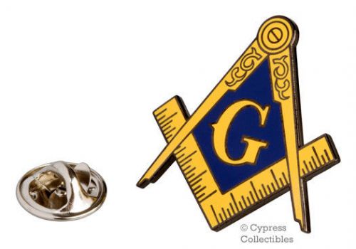 Freemason biker pin enamel jacket lapel logo emblem masonic compass mason new