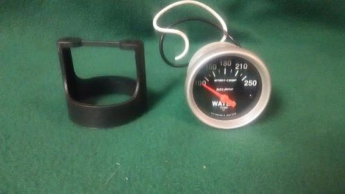 Auto meter water temp gauge black face 100-250 degrees 2-1/16