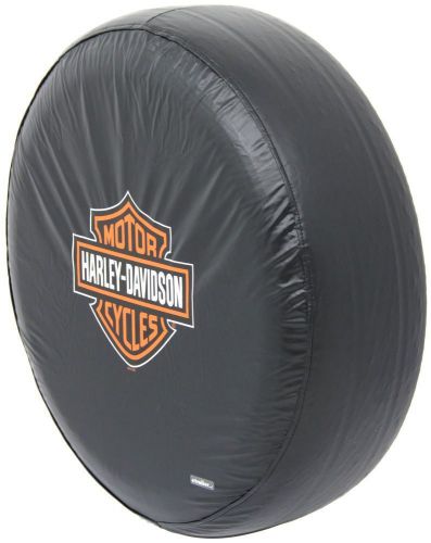 Harley-davidson logo spare tire cover (27&#034;-31&#034;) black &amp; orange