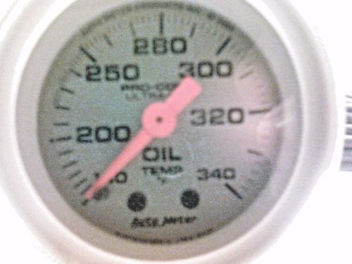 Autometer model 4346 pro-comp ultra-lite 2-1/16&#034; silver face oil temp gauge